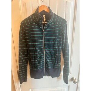lululemons athletic full zip active track jacket striped Asana jacket 6